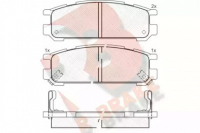 R BRAKE rb1000 -  Комплект тормозных колодок, дисковый тормоз